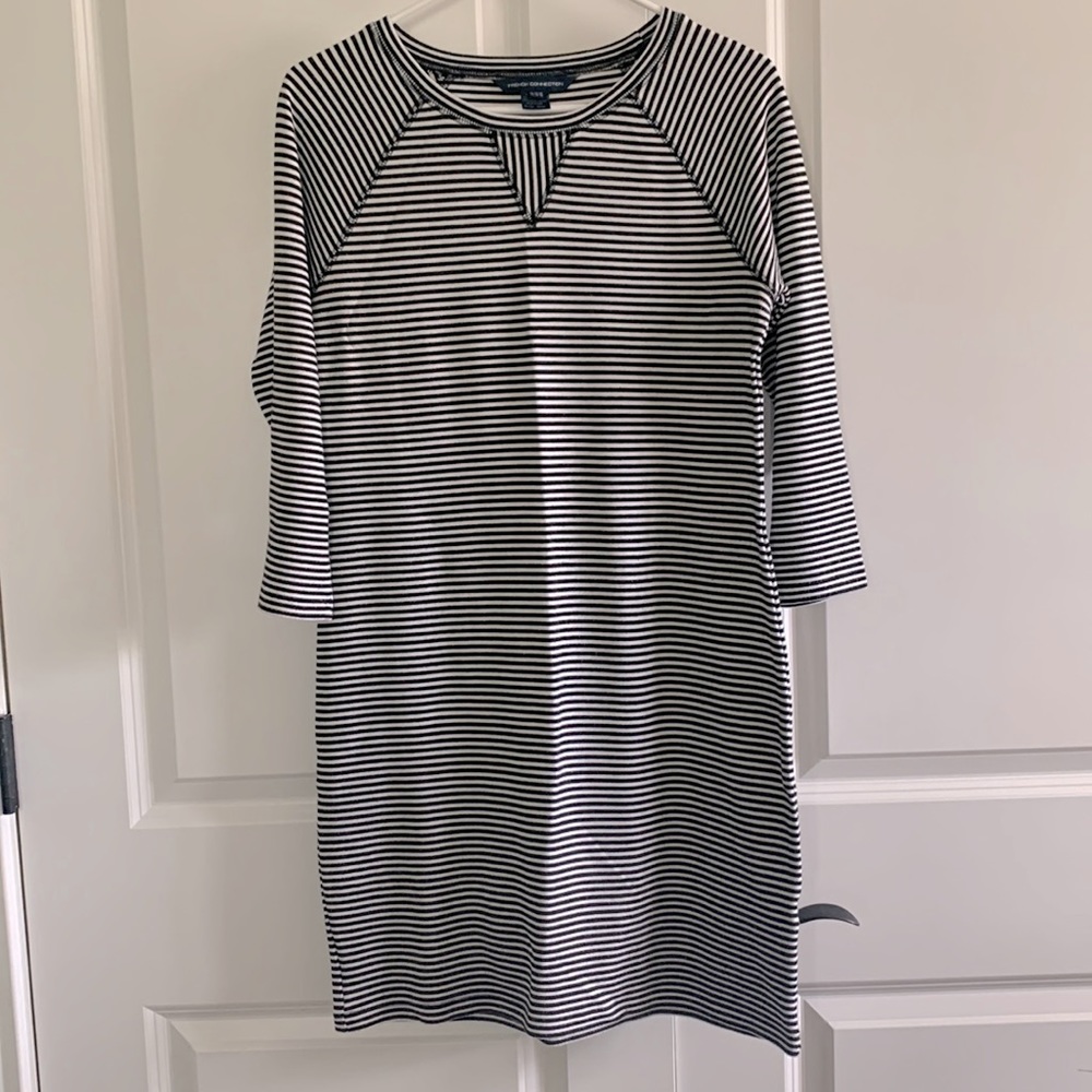French Connection Mini Dress - B&W with 3/4 Sleeves
